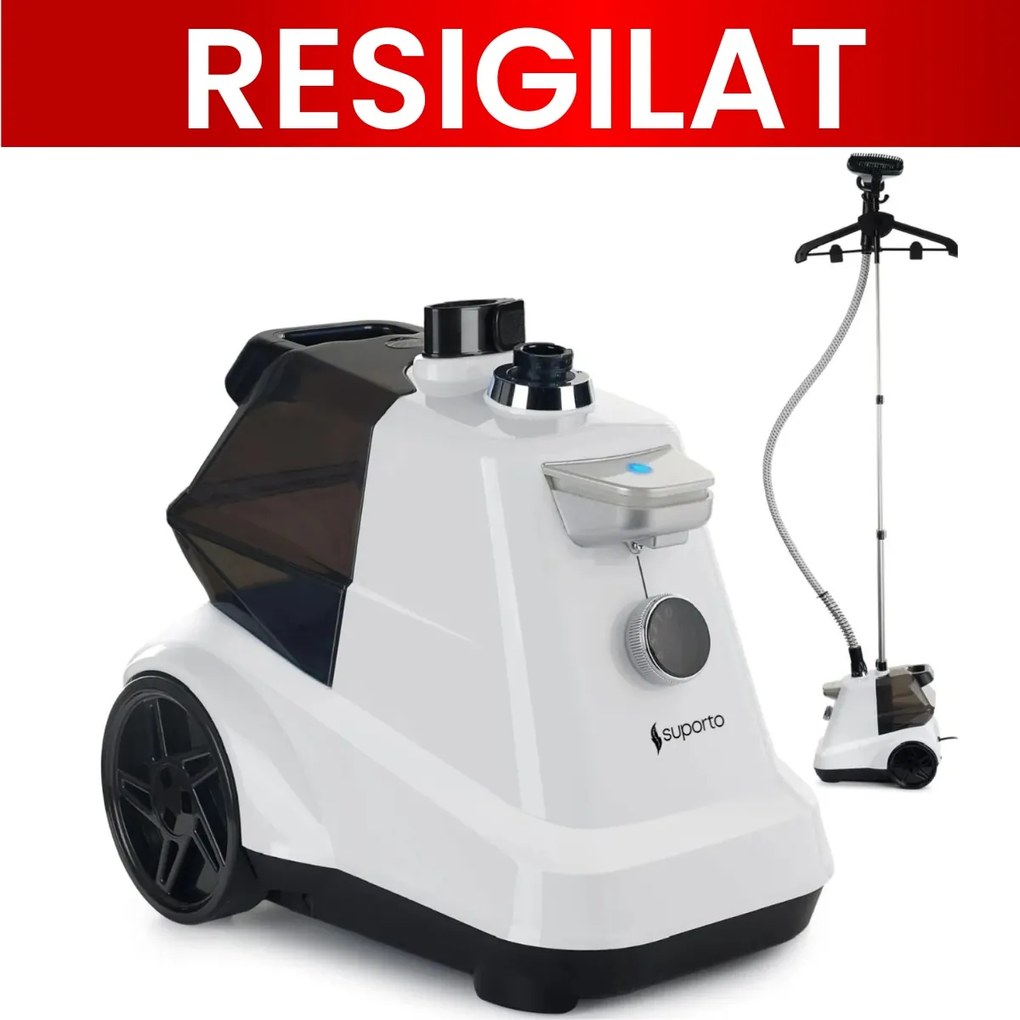 Fier de Calcat Vertical cu aburi Suporto, Steamer model R3 de 2200W cu 4 trepte de putere. Statie de calcat profesionala pentru haine netede, fara