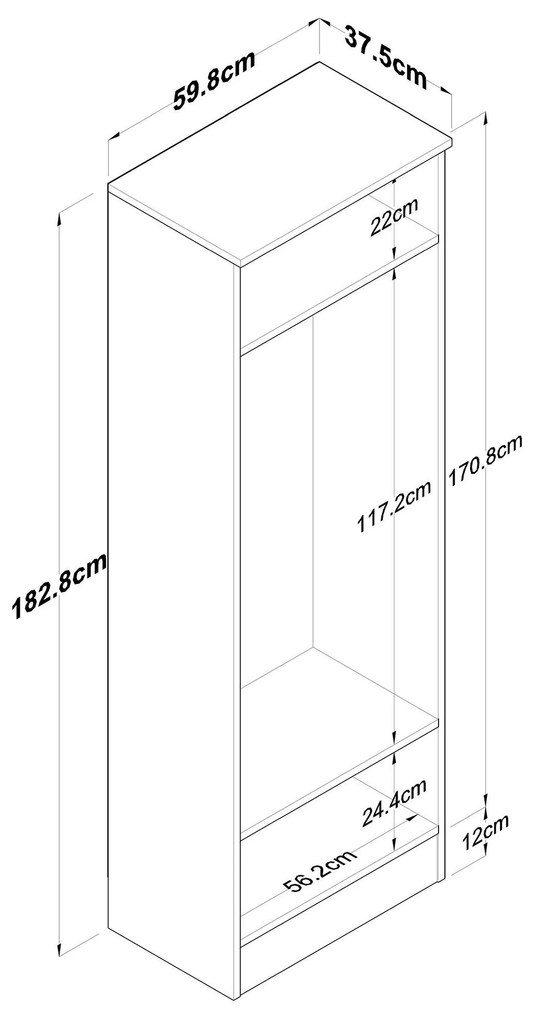 Dulap de haine Bivake 1 (alb + Nuc) . 1093926