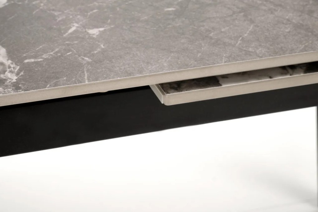 Masa extensibila Felix marmura gri/negru L141-201 cm