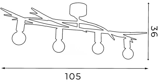 Plafonieră GARNISH 4xE27/15W/230V alb/patină