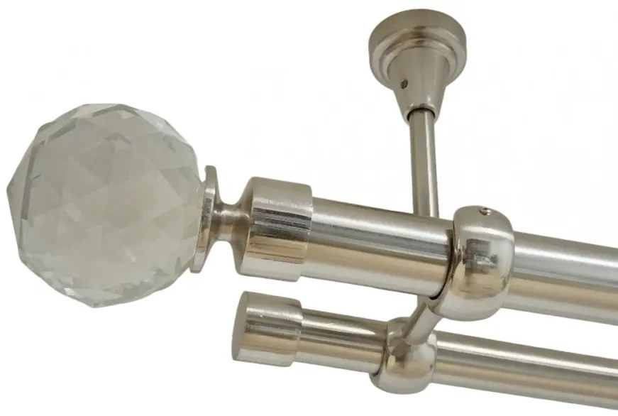 Galerie fara inele kula crystal tavan 25/19 mm inox (Alege marime: 140 cm)