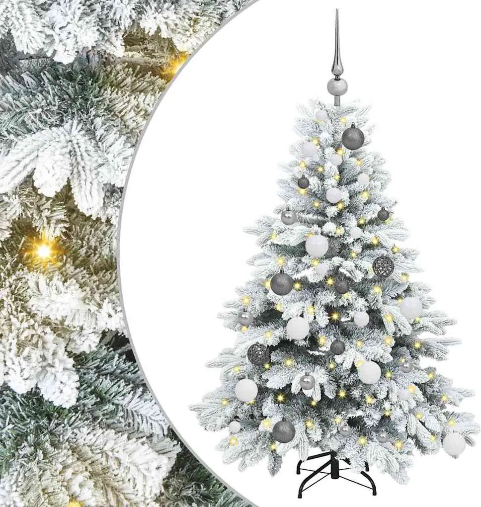 vidaXL Brad de Crăciun artificial cu 150 LED Alb 120 cm PE și PVC