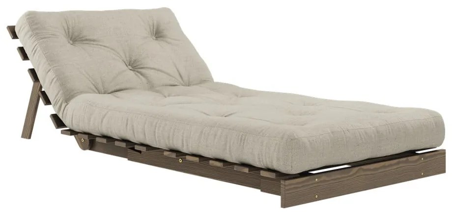 Fotoliu grej extensibil cu tapițerie din in Roots Carob – Karup Design