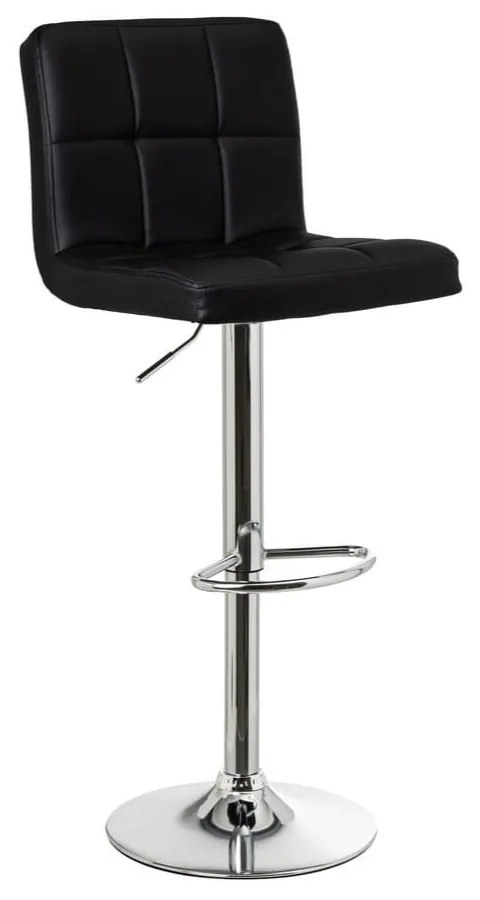 Scaune de bar negre cu înălțime ajustabilă 2 buc. din imitație de piele (înălțime șezut 93 cm) – Casa Selección