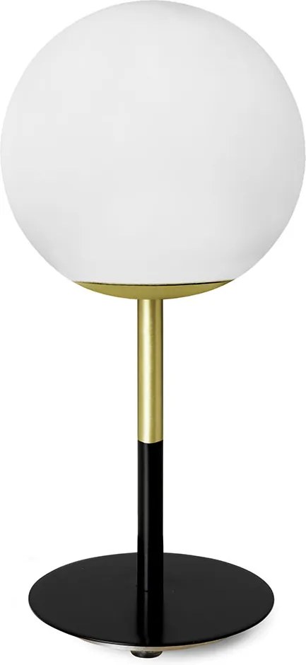 Jugen - Lampă de masă aurie cu abajur alb din sticlă