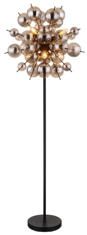 Lampadar design modern UDO 6L negru/fumuriu