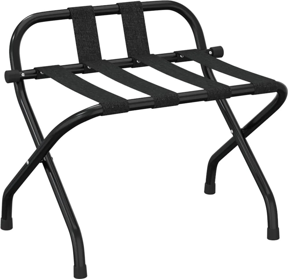 vidaXL Suport pentru bagaje cu spătar, negru, 56x39x52 cm