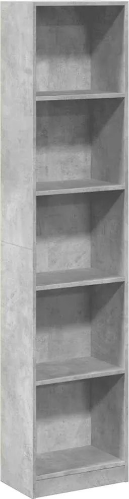 vidaXL Bibliotecă, gri beton, 40x24x176 cm, lemn compozit