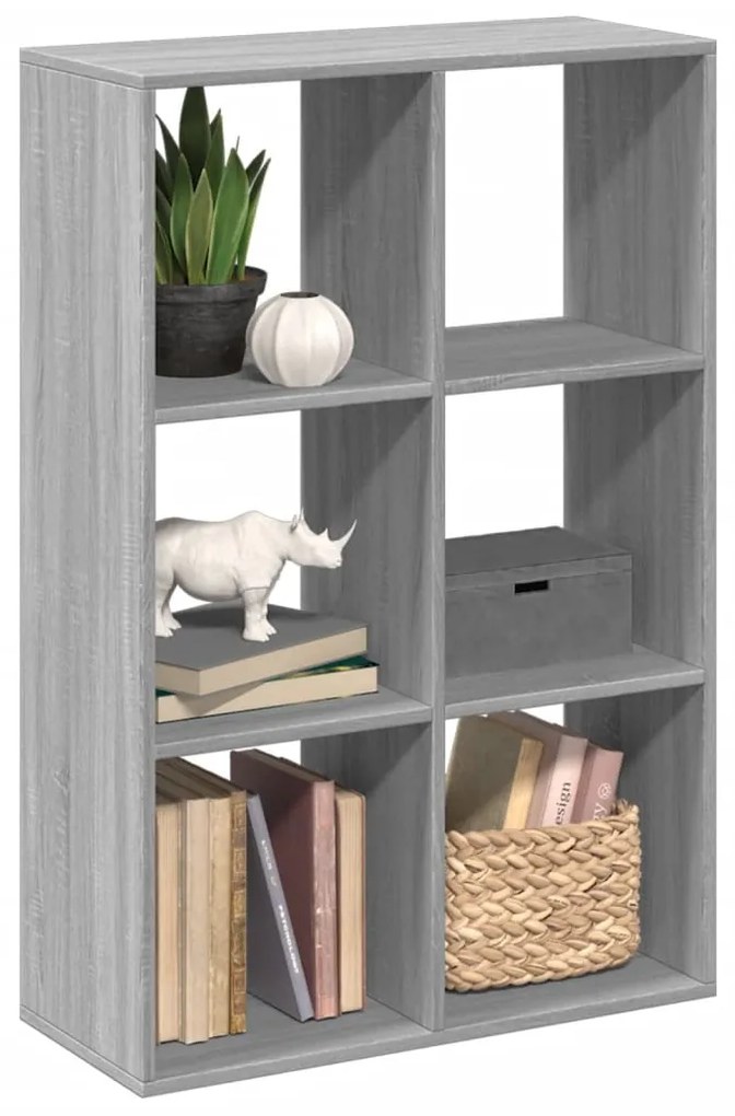 vidaXL Bibliotecă/separator cameră gri sonoma 69,5x29x103,5 cm lemn