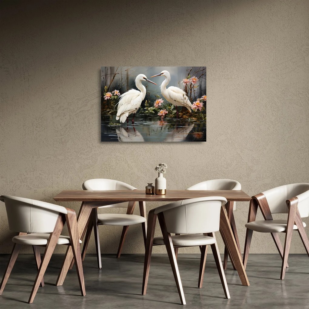 Tablou pe sticlă - Macarale albe (70x50 cm)