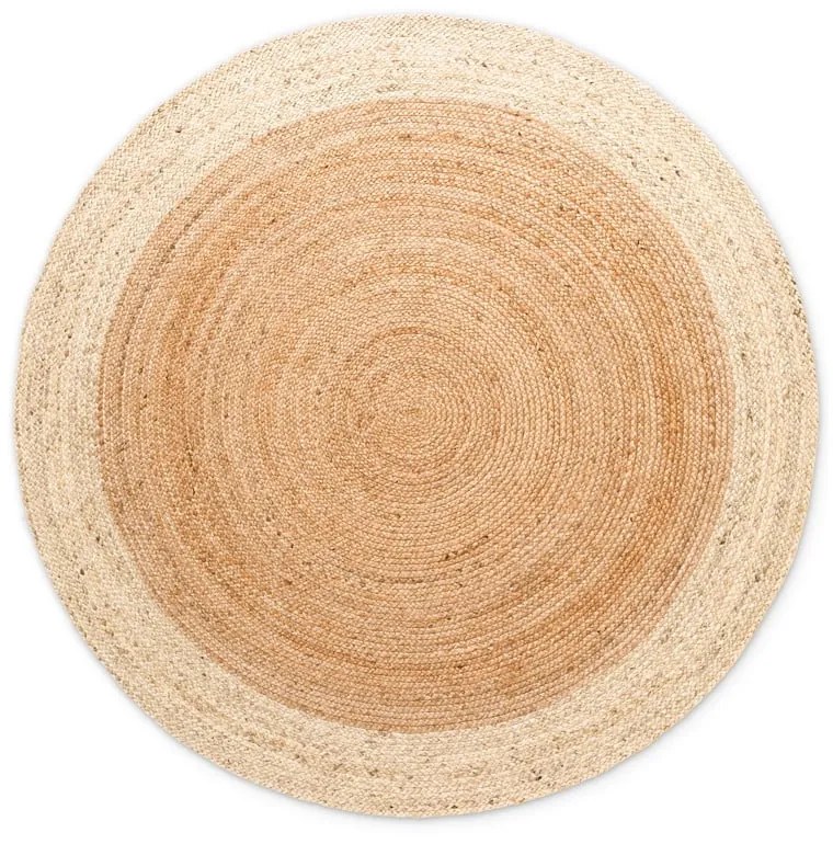 Covor în culoare naturală reversibil, țesut manual rotund din iută ø 240 cm Jutta Gold – Hanse Home