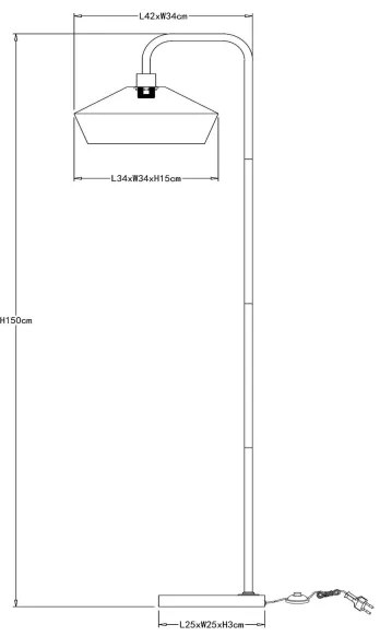 Lampadar Lucide 10713/28/72 YUNKAI 1xE27/60W/230V maro