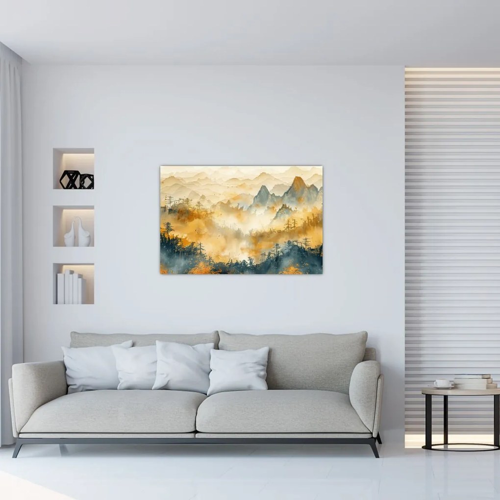 Tablou - Munți, acuarelă (90x60 cm)