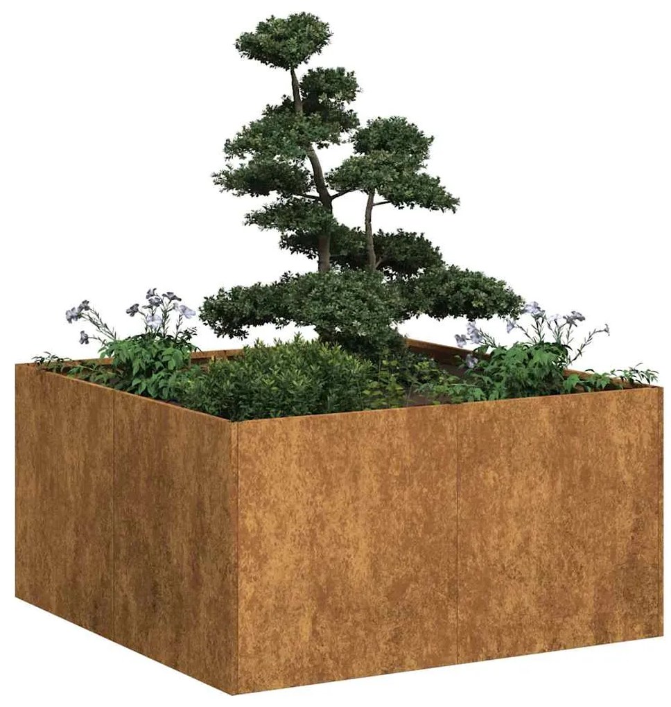 vidaXL Jardinieră Rusty 80x80x40 cm Oțel pentru intemperii