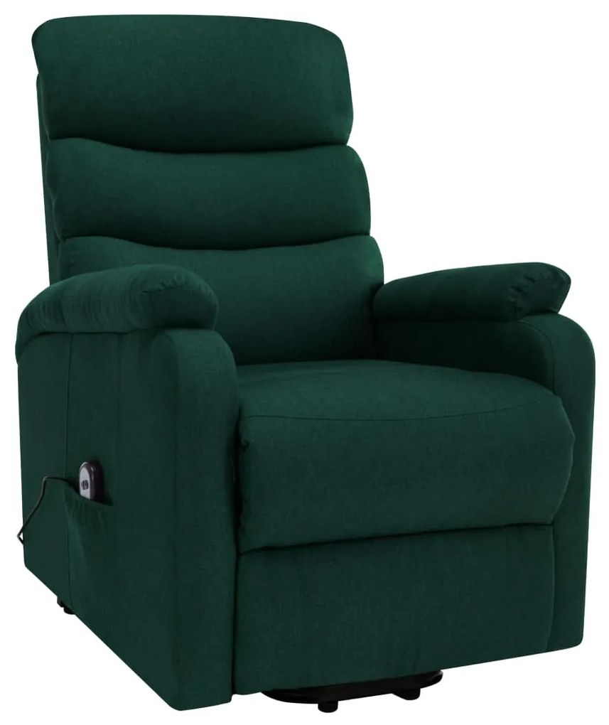 321252 vidaXL Fotoliu de masaj rabatabil vertical, verde închis, textil