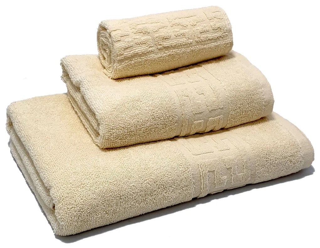 Set 3 prosoape de baie 70x130 cm, 50x90 cm, 30x50 cm, bumbac
