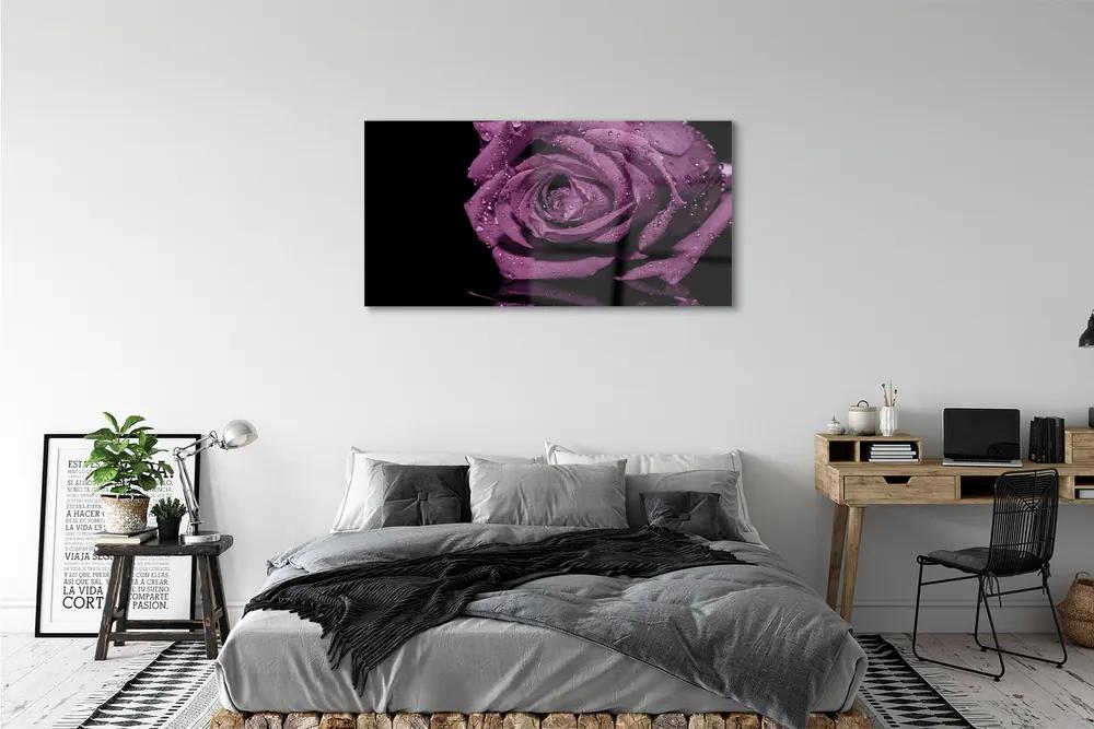 Tablouri acrilice trandafir violet