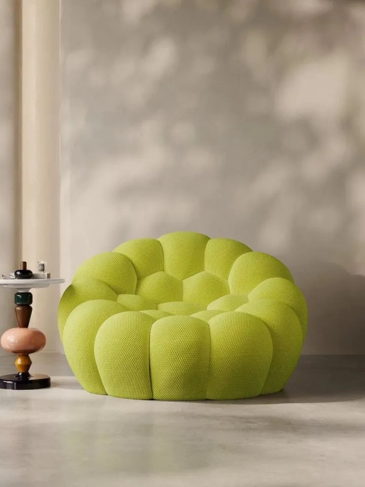 Fotoliu Bubble Ball (Fagure) din spumă cu memorie HD – design modern și confort premium (Culoare: Verde Lime)