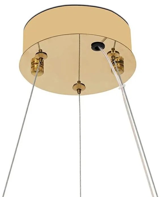 Lustra suspendata LED, Metal, Sticla, SAYOV 80 auriu