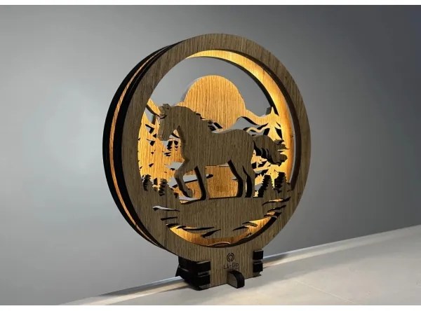 Li-Go 23598/DUB2 - Lampă decorativă de masă dimabilă LED/12W/230V 20x22 cm stejar