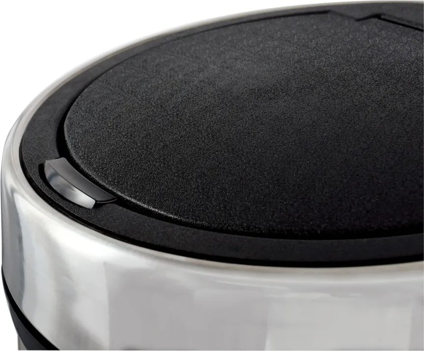 Coș de gunoi argintiu lucios cu senzori de atingere din oțel 30 l – MSV