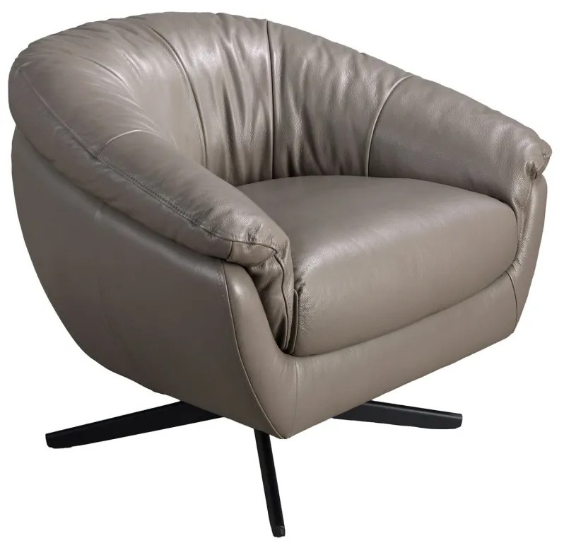 Fotoliu pivotant design LUX, Piele naturala, Cowhide gri