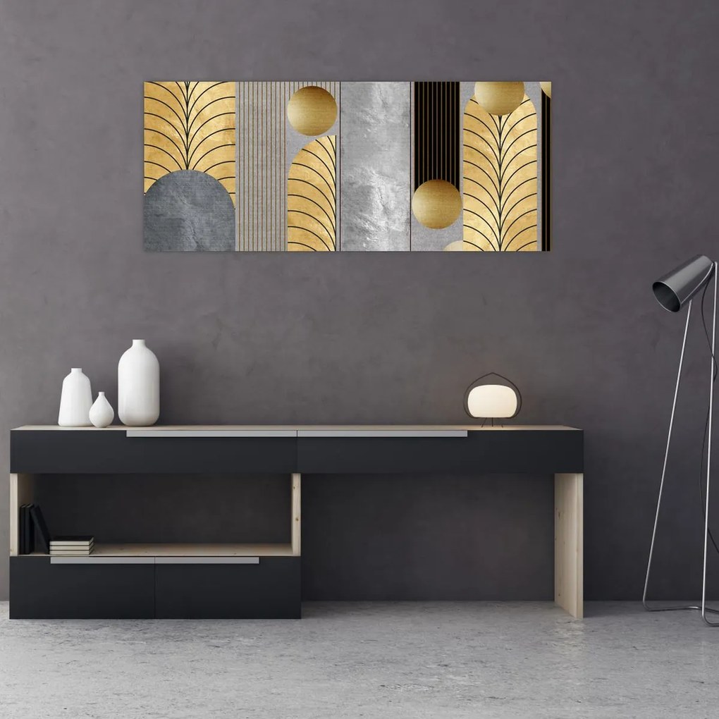 Tablou - Decorațiuni de aur (120x50 cm)