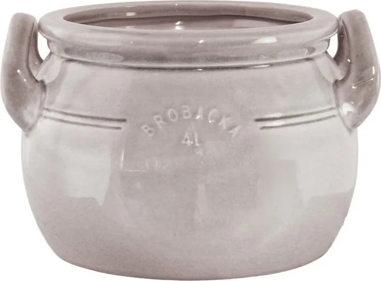 Ghiveci din ceramică glazurată manual 4L bej, „Brobacka"