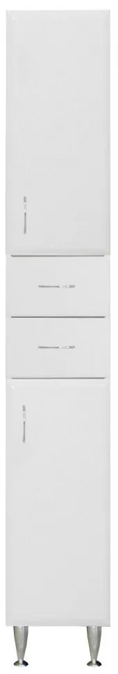 Dulap înalt Bianca Plus 30 cu 2 uși, 2 sertare, alb lucios, dreapta