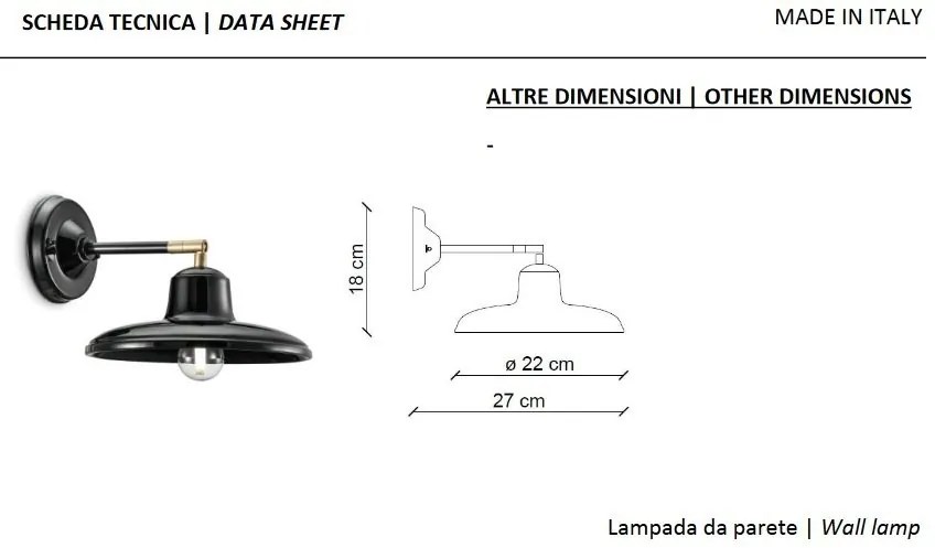 Aplica de perete design retro realizata manual din ceramica B-W