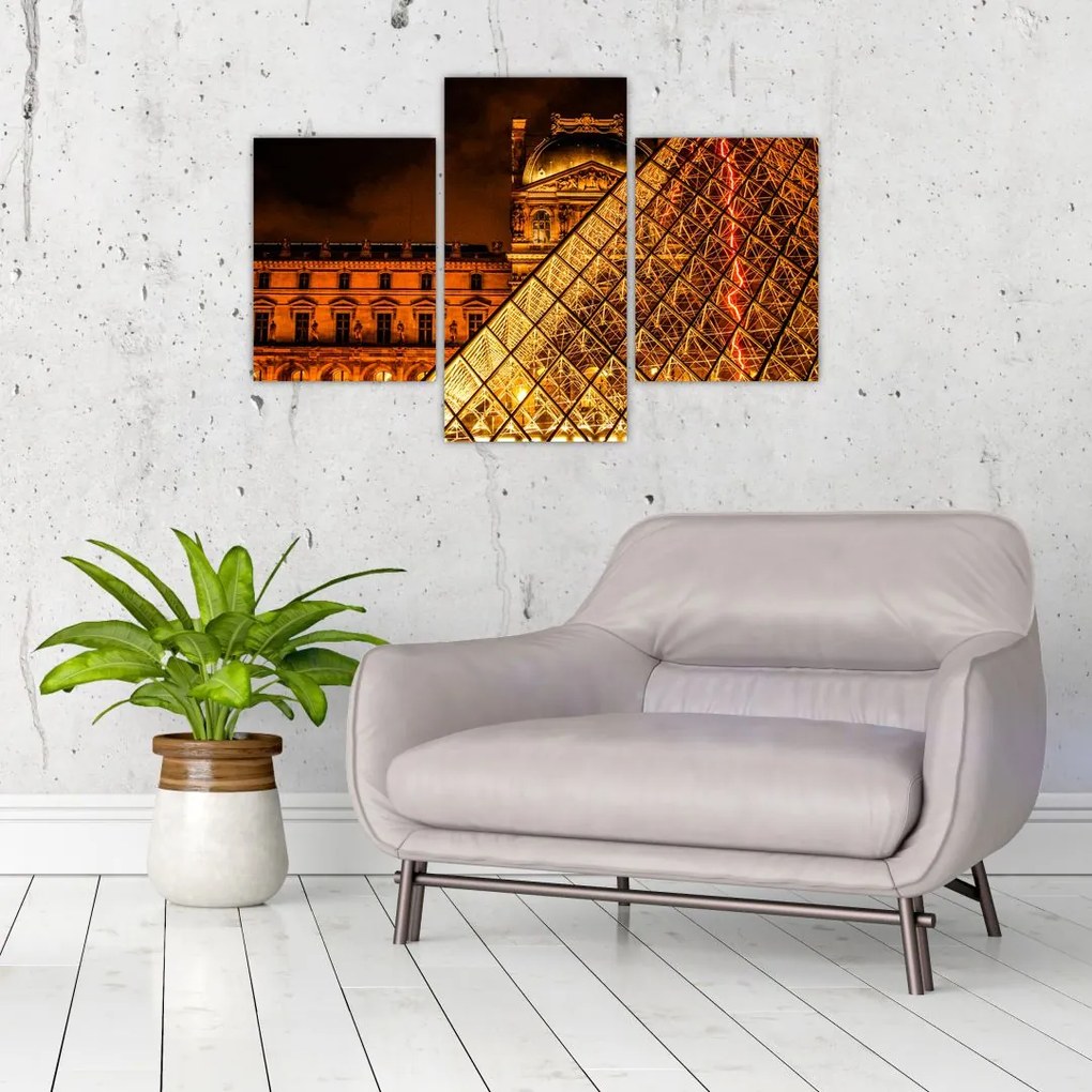 Tablou cu Louvre la Pris (90x60 cm)