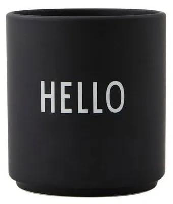 Cană neagră din porțelan 300 ml Hello – Design Letters