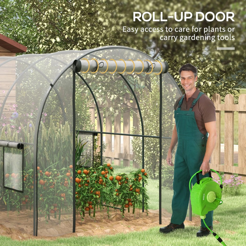 Outsunny Sera 3 x 2 x 2m cu Usa Rulanta si Fereastra, Transparent | Aosom Romania