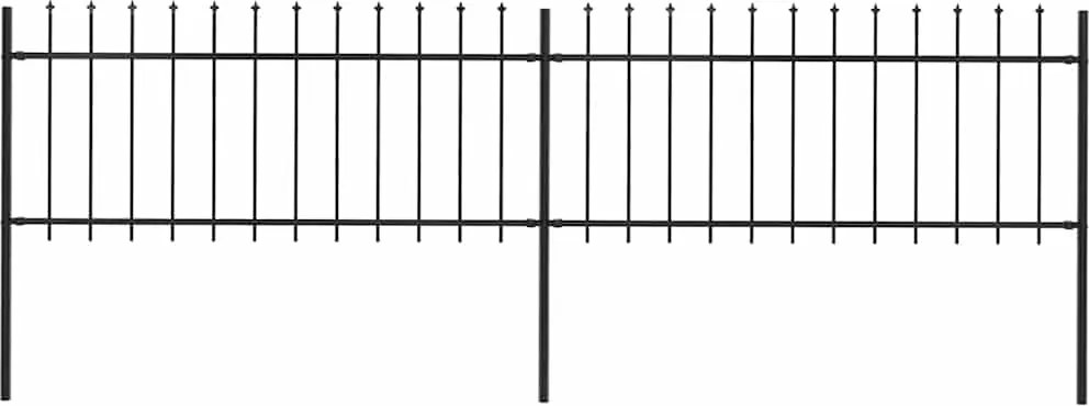 vidaXL Gard de grădină cu vârf tip suliță din oțel, 359x80 cm, negru