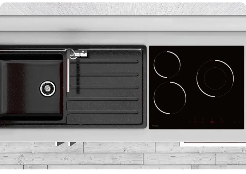 Plita vitroceramica incorporabila Tesla HV6300MB, 5700W, 9 trepte, Timer, Indicator suprafață fierbinte, Protectie copii, Negru