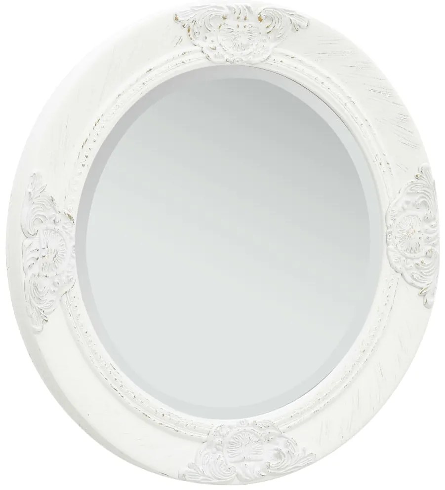 vidaXL Oglindă de perete în stil baroc, alb, 50 cm