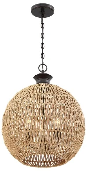 Quoizel QZ-CASABLANCA-3P-PBZ - Candelabru suspendat pe lanț CASABLANCA, 3xE27/60W/230V