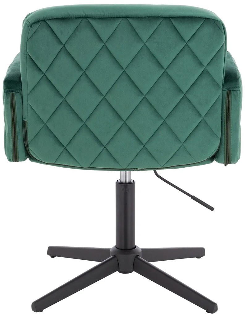 HR802CROSS Scaun Verde din Catifea cu Bază Neagră