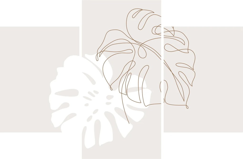 Tablou - Linia de artă monstera N⁰2 (90x60 cm)