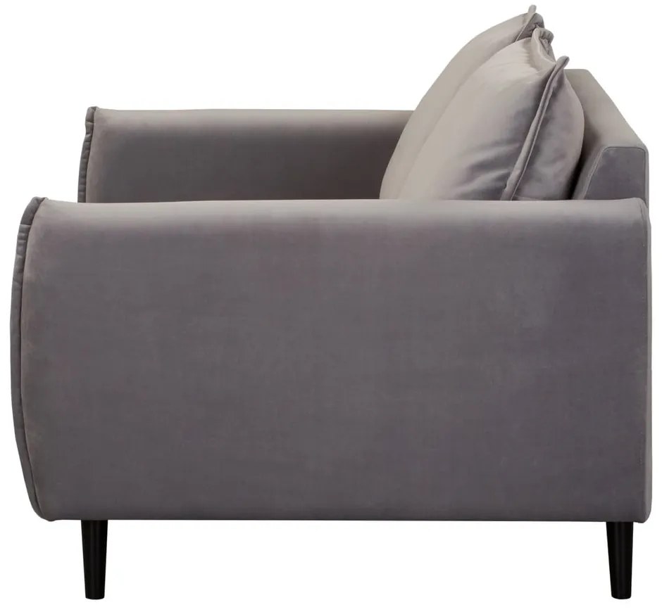 Canapea gri cu tapițerie din catifea 138 cm Juli – Ropez