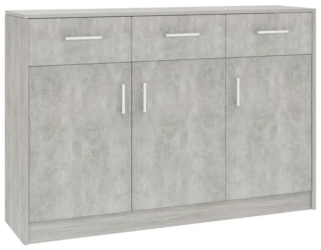 800706 vidaXL Dulap, gri beton, 110x30x75 cm, lemn prelucrat