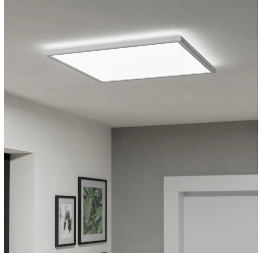 Plafonieră LED dimabilă de exterior Eglo 901462 ROVITO-R 17W/230V 50x50 cm IP44 alb + telecomandă