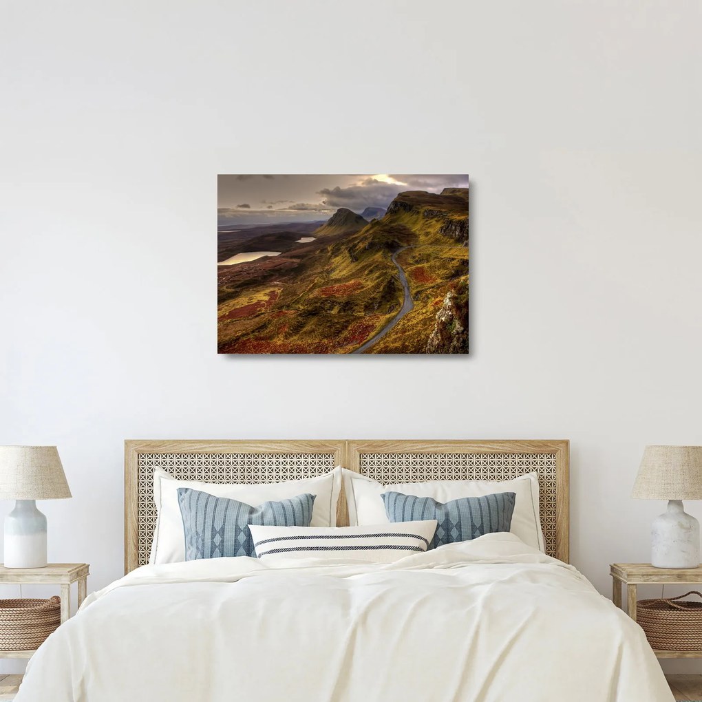 Tablou pe sticlă cu munții din Scoția (70x50 cm)
