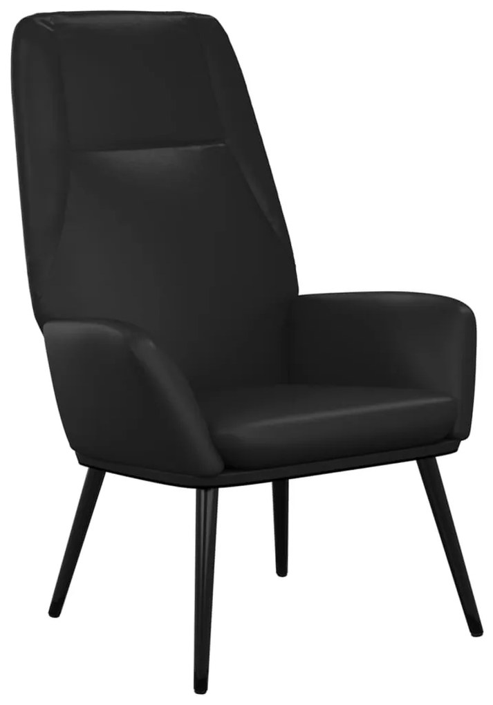341364 vidaXL Scaun de relaxare, negru, piele artificială lucioasă
