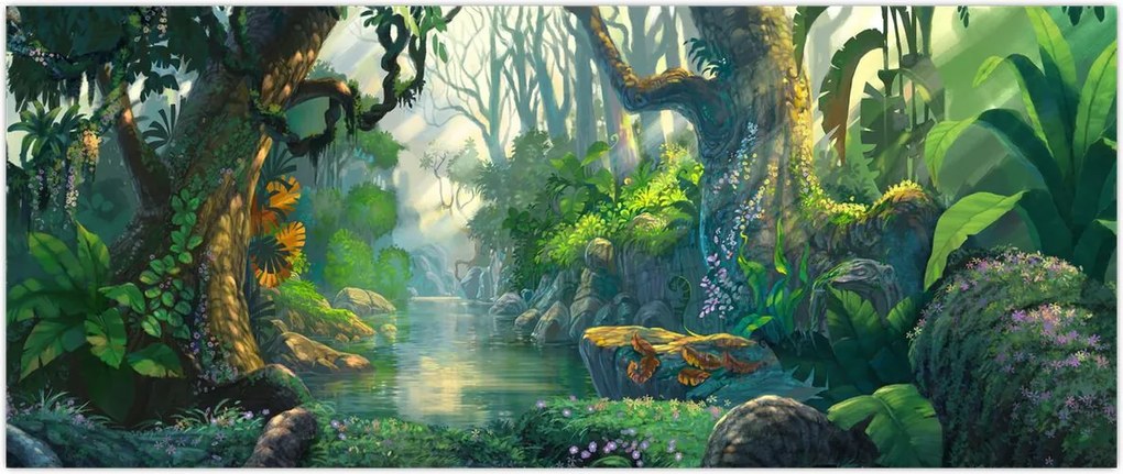 Tablou - Ilustrare pădure tropicală (120x50 cm)