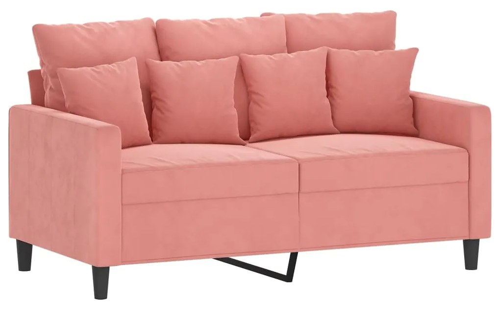 348868 vidaXL Canapea cu 2 locuri, roz, 120 cm, catifea