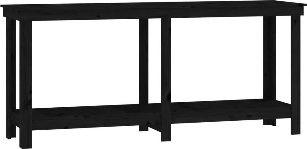 vidaXL Banc de lucru, negru, 180x50x80 cm, lemn masiv pin