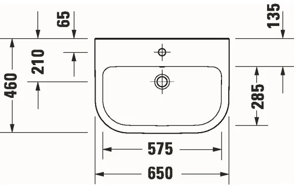 Duravit D-CODE 23986500002 - Lavoar suspendat 65x46 cm ceramică/alb lucios