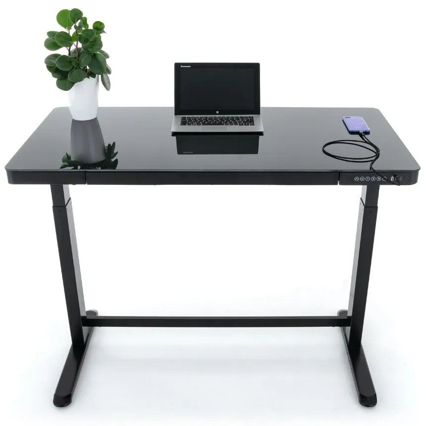 Masa OfficeTech reglabila pe inaltime, 120 x 60 cm, neagra