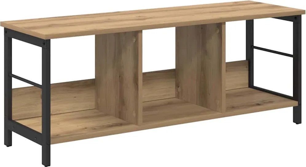 vidaXL Raft pentru cărți Stejar Artizanal 102 x 32 x 40,5 cm